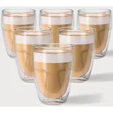 LuxusKollektion Latte-Macchiato-Glas Latte Macchiato Gläser Doppelwandig 6er Set 350ml Borosilikatglas