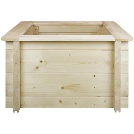 TIMBELA Hochbeet 58 x 58 x 35 cm Beige