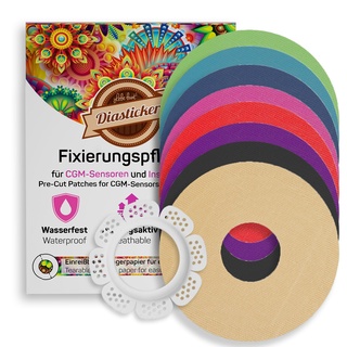 Diasticker® | Freestyle Libre 2 - Sensoreinfassung "LibreProtect" (Weiß) inkl. 10 Pflaster (Mix) | Flexibel - Maximaler Halt - Wasserfest | Vereinfacht Pflasterwechsel, Tape-Fixierung