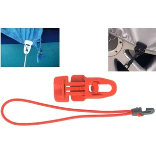 50 x Holdon® Planenclips MIDI Rot + 25 cm Ø 4 mm Spanngummi Spannfix - Planenspanner Clips mit Bungee Gummi