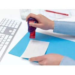 tesa ecoLogo Klebestempel, 1.100 Klebepads, blau-transluzent