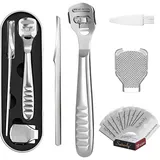 14 Stück Hornhauthobel Fußschaber, Pediküre Fußschaber Rasierer, Fußfeile Hornhautentferner, mit 10 Ersatzklingen für Hand Füße Fußpflege