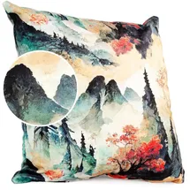 ANRO Kissenbezug Kissenhülle Kissen Deko-Kissen Sofa Kissen Couch Kissen Blackforest 40x40cm ohne Füllung