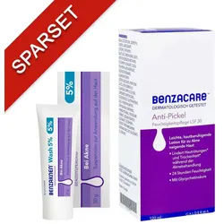 Benzaknenwash 5% + Benzacare Anti-pickel Feuchtigkeitspflege Spf