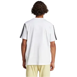 adidas Essentials 3-Streifen Single Jersey Kurzarm-T-Shirt White 2 / Black L