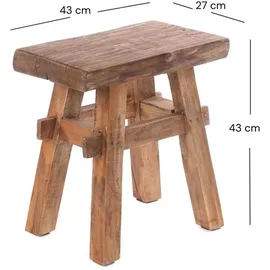 DESIGN DELIGHTS Hocker Holz 45 x 43 x 27 cm Beige