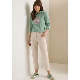 Cecil Mid Waist Slim Leg Hose im Casual fit grain beige 27, Länge 26, beige), Web, 96% Baumwolle, 4% Elasthan. unifarben, comfort 7/8-Länge, Hosen Culotte, Middle