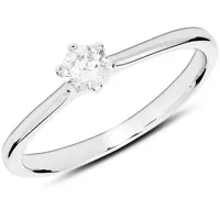 JEWLIX Verlobungsring Solitärring mit Zirkonia in Krappenfassung 925er Silber VR0387 silberfarben 60