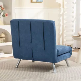 Homcom Schlafsessel 3-in-1 Polyester 1 Teile 120 x 0 x 0 cm Blau mit Kissen