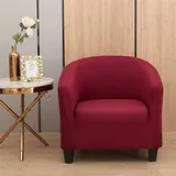 Morbuy Sesselhussen Sesselbezug Stretch Sesselschoner Sesselüberwurf Elastisch Sofahusse Husse Sofabezug für Clubsessel Loungesessel Cocktailsessel (Rot)