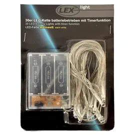 Mojawo LED Lichterkette 4 m Transparent warmweiß
