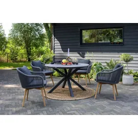 Mr. Deko Solana Rope Gartenstuhl 63 x 63 x 108 cm grau 2 St.