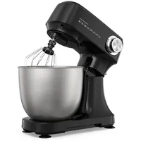 Küchenmaschine mit Knethaken & Rührbesen 300 W 12 Geschwindigkeitsstufen + Pulse-Funktion 4,5 L Knetmaschine Teigmaschine Schwarz - Schwarz