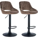 CLP Barhocker Milet, Samt braun Textil, 47x85x48 cm, Esszimmer, Barmöbel, Barhocker