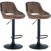 CLP Barhocker Milet, Samt braun Textil, 47x85x48 cm, Esszimmer, Barmöbel, Barhocker