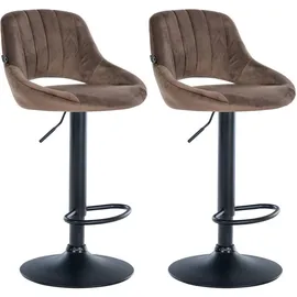 CLP Barhocker Milet, Samt braun Textil, 47x85x48 cm, Esszimmer, Barmöbel, Barhocker