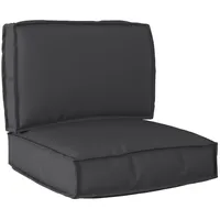 VidaXL 2-teiliges Palettenset mit Kissen in Schwarz aus Oxford-Stoff