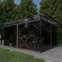 vidaXL Pavillon 4 x 3 m inkl. Moskitonetz Anthrazit
