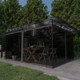 vidaXL Pavillon 4 x 3 m inkl. Moskitonetz Anthrazit