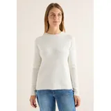 Cecil Strickpullover CECIL, Damen, Gr. M (40), eggshell melange, Web, 37% Baumwolle, 34% Polyacryl, 26% Polyester, 3% Elasthan, unifarben, normal normal, Rundhals, Pullover, mit Rundhalsausschnitt