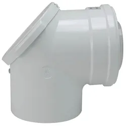 Buderus Luft-/Abgas-Bogen konzentrisch mit Prüföffnung - Ø 80/125 mm - 87° - weiß - 7738112665