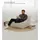 mokebo Sessel Der Lümmel Cord 83 x 73 x 60 cm Beige mit Hocker