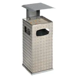 VAR Kombiascher mit 3-fach Einwurf und Schutzdach 19741 , Dach: silber