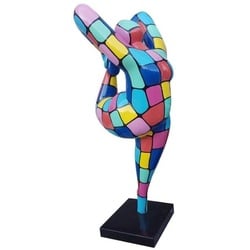 Casa Padrino Designer Deko Skulptur Akrobatische Frau Mehrfarbig H. 141 cm - Wetterbeständige Dekofigur - Gartendeko Skulptur - Gartenfigur