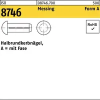Industrial Quality Supplies ISO 8746 Halbrundkerbnägel, mit Fase Messing