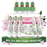 Airwick Air Wick Active Fresh – Wasserbasierter, automatischer Lufterfrischer – Raumduft Jasminblüte – 4 x 228 ml Nachfüller
