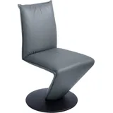K+W Komfort & Wohnen Drehstuhl »Drive«, Leder CLOUD, Stuhl mit federnder Sitzschale, Drehteller in Metall schwarz Struktur blau