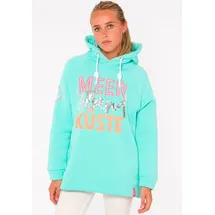 Zwilling Zwillingsherz Hoodie »Meer Strand Küste«, mit Kapuze, Pailletten-Schriftzug und aufgesticktem Anker-Motiv Zwillingsherz mint S/M