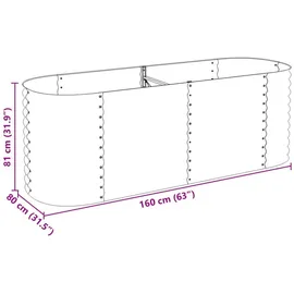 vidaXL Garten-Hochbeet verzinkter Stahl 240 x 80 x 81 cm Grau