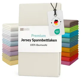 Carpe Sonno Spannbettlaken Jersey 140 x 200 - 160 x 200 cm beige