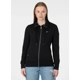 Ragwear Sweatjacke "RONETTE A", Damen, Gr. L, schwarz, angeraute Sweatware, Obermaterial: 70% Baumwolle, 30% Polyester, unifarben, normal, Rundhals, Sweatjacken Sweatjacke, Baumwollmischung mit Marken-Stickerei