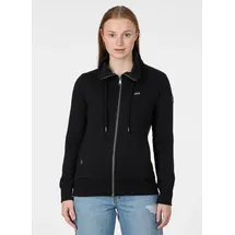 Ragwear Sweatjacke "RONETTE A", Damen, Gr. L, schwarz, angeraute Sweatware, Obermaterial: 70% Baumwolle, 30% Polyester, unifarben, normal, Rundhals, Sweatjacken Sweatjacke, Baumwollmischung mit Marken-Stickerei