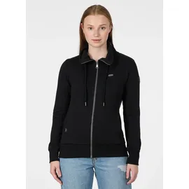 Ragwear Sweatjacke "RONETTE A", Damen, Gr. L, schwarz, angeraute Sweatware, Obermaterial: 70% Baumwolle, 30% Polyester, unifarben, normal, Rundhals, Sweatjacken Sweatjacke, Baumwollmischung mit Marken-Stickerei