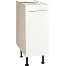 OPTIFIT Unterschrank OPTIFIT "Bern", weiß (weiß hochglanz, akaziefarben), B:30cm H:87cm T:58,4cm, Schränke, Unterschrank, 30 cm breit, mit 1 Tür mit höhenverstellbaren Füßen, mit Metallgriff