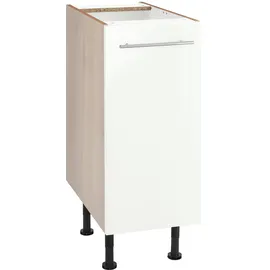 OPTIFIT Unterschrank OPTIFIT "Bern", weiß (weiß hochglanz, akaziefarben), B:30cm H:87cm T:58,4cm, Schränke, Unterschrank, 30 cm breit, mit 1 Tür mit höhenverstellbaren Füßen, mit Metallgriff