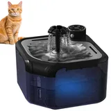 TAVADA Katzenbrunnen-Trinkbrunnen Für Katze Kabellos-2.8L Katzenbrunnen für Katzen,Katzentrinkbrunnen,Wasserbrunnen Für Katzen,Super Silent Katzen Trinkbrunnen,Tablett aus Edelstahl für Katze