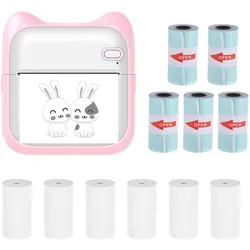 Mini Tasche Foto Drucker Tragbare Thermo Druck Maschine 190dpi Drahtlose BT Verbindung für P-5 rosa