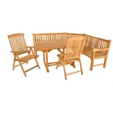 SAM Outillage Gartenmöbel Set 4tlg mit Eckbank Teak Gartentisch ausziehbar 120-170 cm Madera/aruba