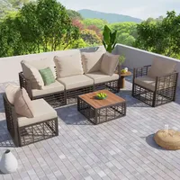 Gartenmöbel Set mit Kissen, Polyrattan Lounge, Balkonset