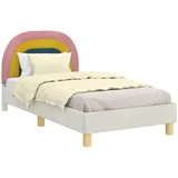 vidaXL Kinderbettgestell mit Kopfteil Creme 80 x 160 cm Samt 42011006