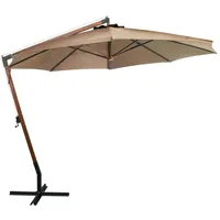 VidaXL Ampelschirm mit Mast Taupe 3,5x2,9 m Massivholz Tanne