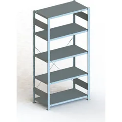 Meta Steckregal Grundregal S3 CLIP 150 GR 2000 x 1000 x 500 mm lichtgrau + 5 Böden