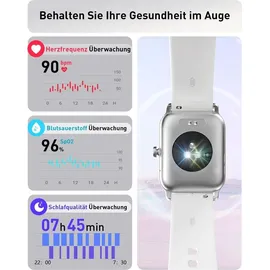 Gydom Smartwatch Damen mit Telefonfunktion 1.8" Alexa Eingebaut Fitnessuhr 100+ Sportmodi, Herzfrequenz SpO2 Stress EIN-klick Messen, Schlafmonitor - Weiß
