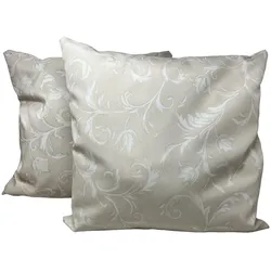 Outdoor 2-er Kissen Set beige Blumenmuster Outdoorkissen