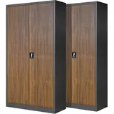 Jan Nowak C001H Aktenschrank 195 x 90 x 40 cm Anthrazit/Nussbaumfarbe