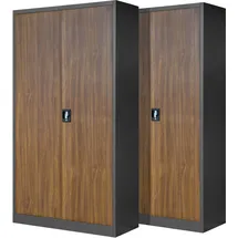 Jan Nowak C001H Aktenschrank 195 x 90 x 40 cm Anthrazit/Nussbaumfarbe